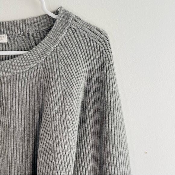 NWT J. Crew Gray Raglan Fitted-Waist Ribbed Crewneck Sweater XL BX110 New - Picture 6 of 14